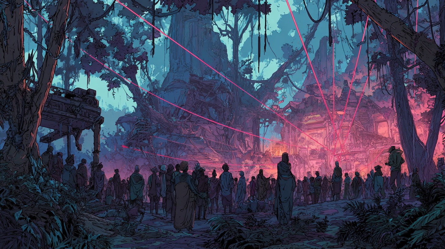 Paris arrival - young travelers meeting beneath the Eiffel Tower in summer 1995