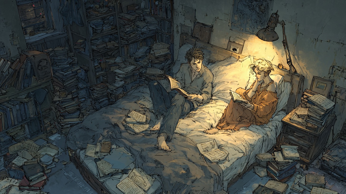 New Orleans apartment bedroom at 3AM, late night philosophizing