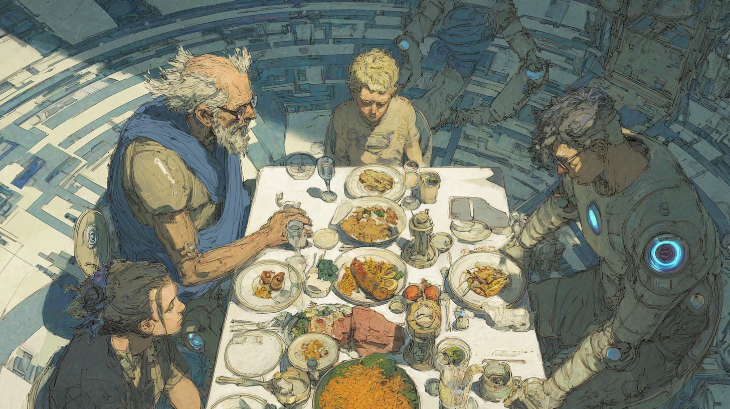 Graphic novel illustration of storytelling