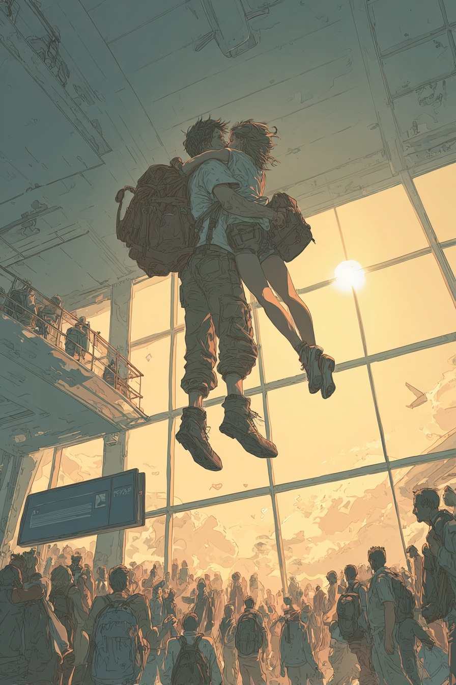 Athens airport reunion