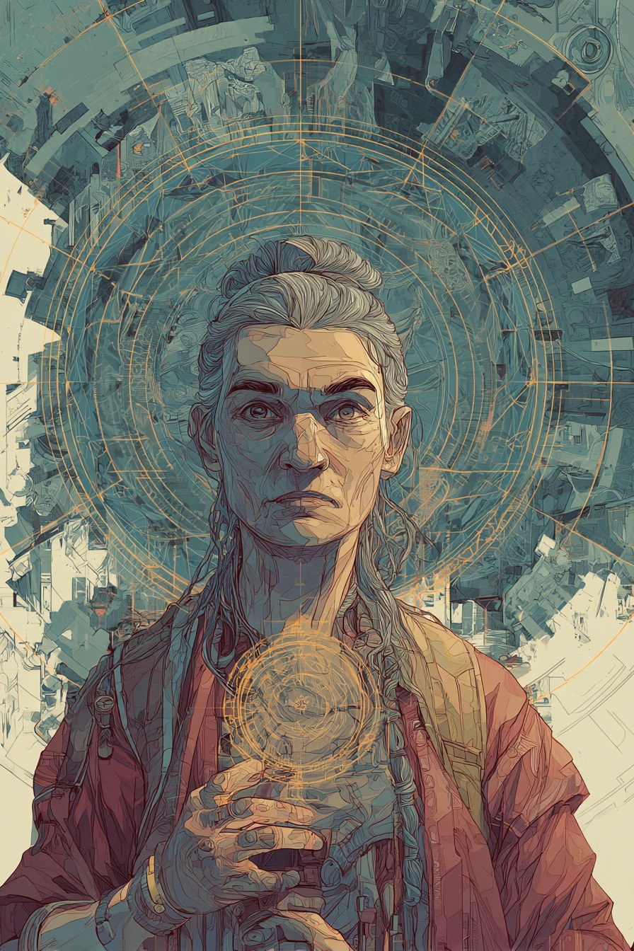 San Francisco apartment, Mary the colonic studio owner radiating centered grounded energy