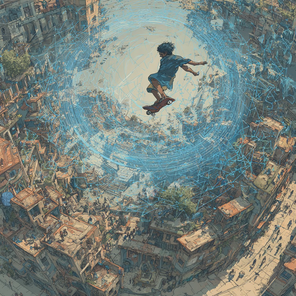 Visualization of invisible threads connecting youth across continents