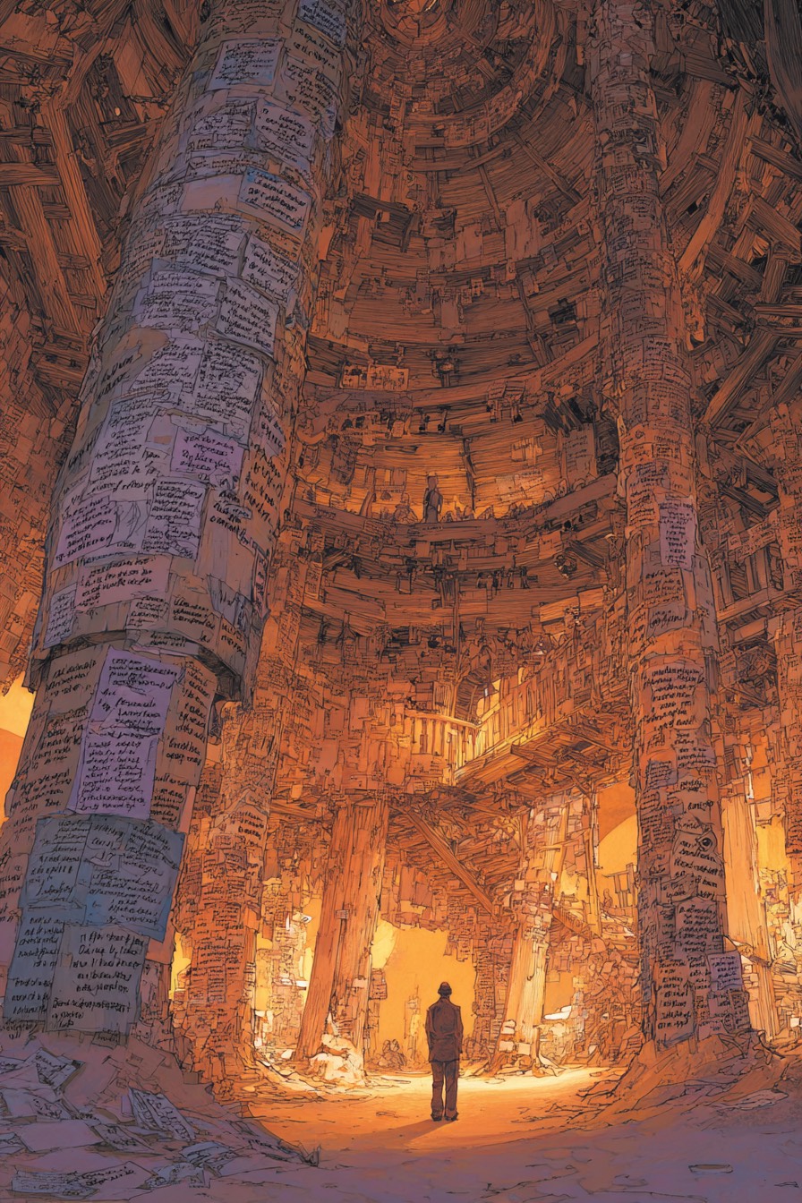  Interior of Burning Man Temple with thousands of written messages on w